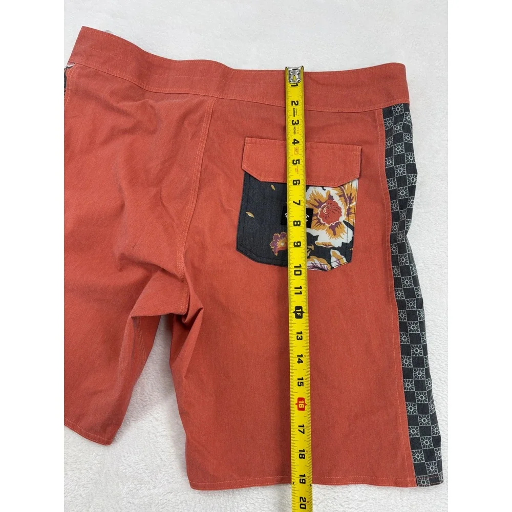 Billabong Recycler Dbah Pro Board Shorts Mens 34 Clay Orange Floral Checkered